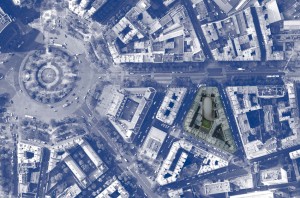 The purpose of the project is to utilize the wasted space of the inside of a Parisian street block. Image courtesy of Michel Denancé