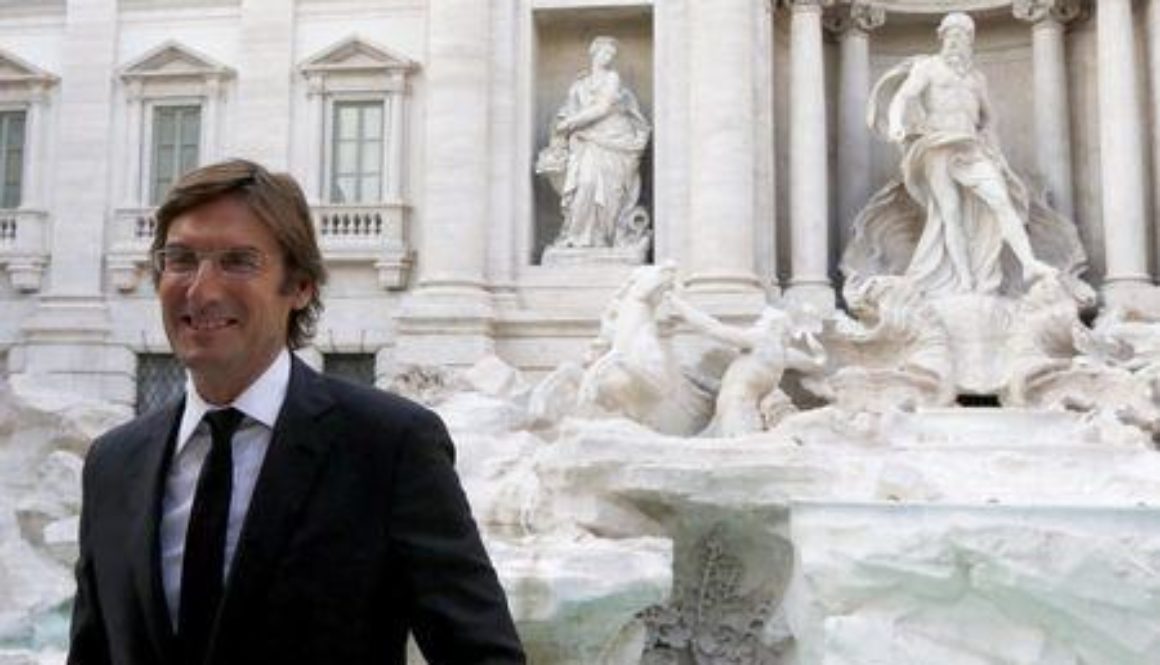 Pietro Beccari, Chief Executive Officer of Fendi maison, attends an opening ceremony after the restoration of Rome's Trevi Fountain