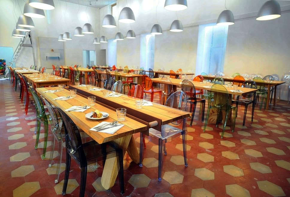 Massimo Bottura's dining hall Refettorio Ambrosiano in Milan, Italy. Photo courtesy of http://milano.repubblica.it/