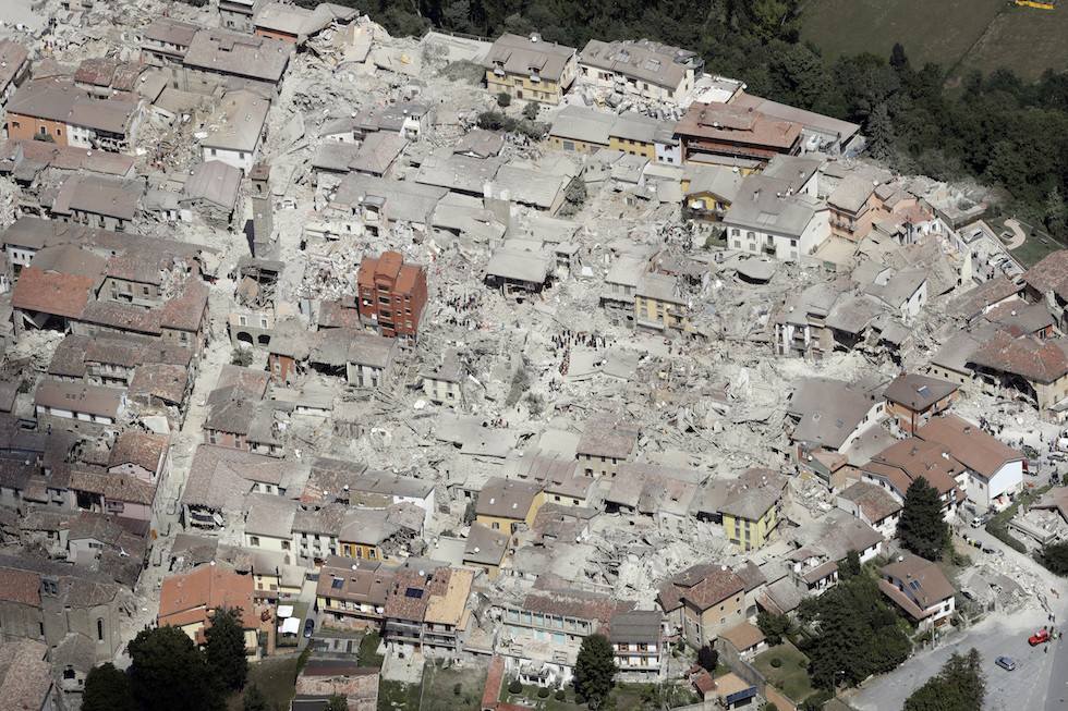 Overview of the destruction in Amatrice, Italy, August 24, 2016. Photo by Gregorio Borgia, courtesy the Associated Press.