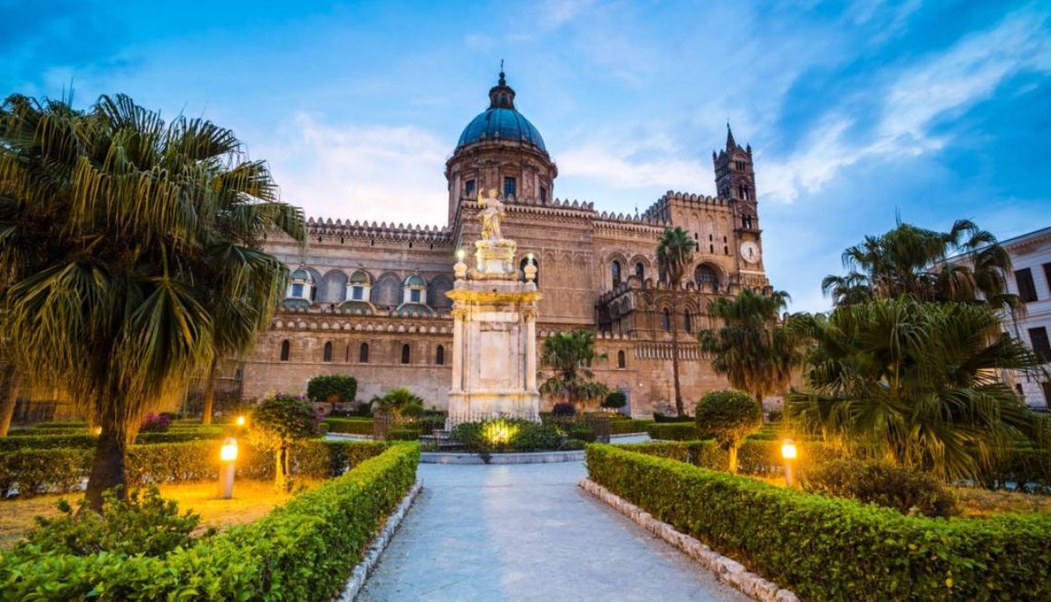 Palermo at night, Palermo Cathedral (Duomo di Palermo), Sicily, Italy, destination travel photography by travel and destination photographer Matthew Williams-Ellis